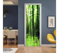 Tizhweqo Stickers Porte Trompe L'oeil Forêt Forêt Papier Peint Autocollant Pour Chambre Salon Décoration Stickers Muraux Sticker Porte 90x200 cm 7035a