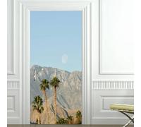 Tizhweqo Stickers Porte Trompe L'oeil Montagnes Montagnes Papier Peint Autocollant Pour Chambre Salon Décoration Stickers Muraux Sticker Porte 90x210 cm 7432a