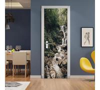 Tizhweqo Stickers Porte Trompe L'oeil Paysage Paysage Papier Peint Autocollant Pour Chambre Salon Décoration Stickers Muraux Sticker Porte 90x200 cm 7521a