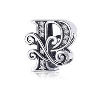 TIZU Charms Alphabet en Argent Sterling 925 Charme Lettre P Pour Bracelet Femme Fille