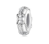 TIZU Charms Perle d'arrêt Pendentif en Argent Sterling 925 Femmes Perles Charm avec 5A Zircone Compatible pour Pandora Européen Bracelets, Christmas Gifts for Femme Fille