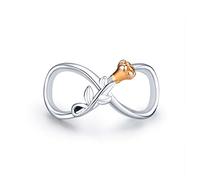 TIZU Charms Rose Infini Pendentif en Argent Sterling 925 Femmes Perles Charm avec 5A Zircone Compatible pour Pandora Européen Bracelets, Christmas Gifts for Femme Fille