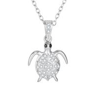TIZU Collier Pendentif à Thème Océan pour Femmes en Argent AAA Cadeaux en Zircone pour Femmes Filles (Tortue)