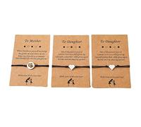 Tizuqe 3x Mère Fille Cadeaux de Rentrée Scolaire Coeur Découpé Assorti pour Bracelets de Souhaits Bijoux et Moi Fête des Mères Bracelets Coeur d ' Amour pour