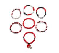 Tizuqe à breloques de football élégant pour hommes et femmes, lettres réglables, bracelets en perles, bijoux empilables, esprits d ' équipe, à breloques de football