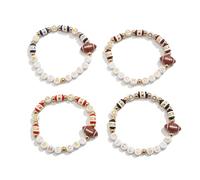 Tizuqe à breloques de football élégant pour hommes et femmes, lettres réglables, bracelets en perles, bijoux empilables, esprits d ' équipe, à breloques de football
