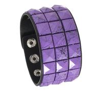 Tizuqe Bracelet punk rock en cuir avec clous carrés - Longueur réglable - Style décontracté - Unisexe, taille unique, Comme décrit