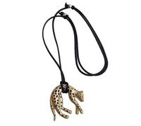 Tizuqe Chaîne avec pendentif léopard galvanisé pour accentuer l'encolure, élégant collier avec pendentif léopard galvanisé pour un usage quotidien élégant et des tenues polyvalentes, taille unique