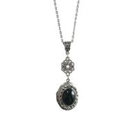 Tizuqe Collier pendentif ovale sur le thème fantastique, chaîne de cou gothique victorien, bijoux élégants avec pierres précieuses Vintage, collier rétro en pierres précieuses
