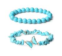 Tizuqe De 2 bracelets à pendentif papillon en, ensemble de bracelets papillon en perles de tendance, accessoire pour les chercheurs de styles, à breloques fait à la main