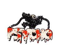 Tizuqe Halloween Dripping Blood Acrylique Pendentif Collier Mode Gothique Anglais Lettre Tueurs Clavicule Chaîne Bijoux De Fête Halloween Collier