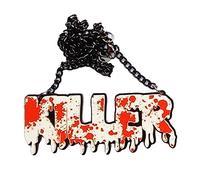 Tizuqe Halloween Dripping Blood Acrylique Pendentif Collier Mode Gothique Anglais Lettre Tueurs Clavicule Chaîne Bijoux De Fête Halloween Collier