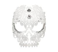 Tizuqe Masque en métal incrusté de diamants étincelants, beau visage complet en métal avec embellissement de diamants pour hommes et femmes, fête