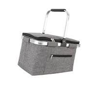 Tizuqe Panier de Pique-Nique isolé de Refroidissement isolé adapté Camping en Plein air avec poignée Ergonomique et doublures imperméables Panier de Pique-Nique isolé Pliable