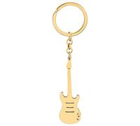 TIZURO Porte-clés guitare électrique en acier inoxydable - Rock Punk Bass Concert - Porte-clés de voiture - Bijoux pour femme - Porte-monnaie - Cadeau
