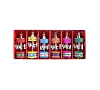 Tizzy 6pcs/set Wooden Music Box Carousel Horse Vintage Mini Christmas Tree Pendant Christmas Birthday Gift for Kids