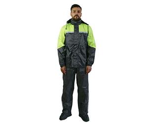 TJ MARVIN Classic E31 Ensemble complet de pluie (veste, pantalon, couvre-bottes et sac à dos) XS Nero Giallo fluo