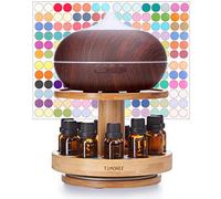 TJ.MOREE Carrousel en Bambou pour diffuseur - 2 Niveaux d'augmentation de Hauteur avec Plateau supérieur pour contenir Le diffuseur, pour Bouteilles d'huiles essentielles de 5 ML, 10 ML, 15 ML, 20 ML