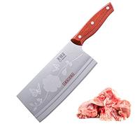 TJ POP Couteau de Chef Chinois, Couteau Chinois de Cuisine Professionnel 18cm Tranchant Feuille de Boucher Couperet avec Design Full-Tang,Lame en Acier 30Cr13 2,5mm, 2 en 1,TJ SEGA Series TC1707