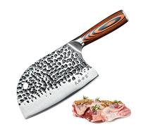 TJ POP Feuille de Boucher Couteau de Chef Chinois, Couteau Chinois de Cuisine 16.5cm Professionnel Couperet de Cuisine avec Design Full Tang,Lame en Acier 50CR15 Epaisseur 3mm,TJ SEGA Series TC19074