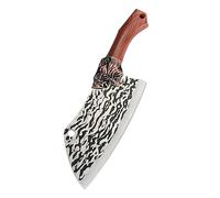 TJ POP Feuille de Boucher Couteau de Chef Chinois, Couteau Chinois de Cuisine 19cm Professionnel Couperet de Cuisine avec Design Full Tang,Lame en Acier 40CR13 Epaisseur 2.5mm