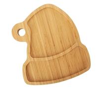 TJ POP Petit plateau de Noël en bambou en forme de bonnet 25x22x1.5cm- Plateau et assiette de service pour charcuterie, biscuits et décoration de table