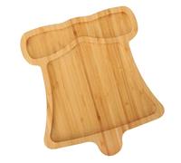 TJ POP Petit plateau de Noël en bambou en forme de cloche 25x22x1.5cm- Plateau et assiette de service pour biscuits, friandises et décoration festive