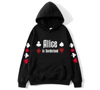 TJ-Sheenbo Alice in Borderland Sweat à capuche décontracté imprimé pour homme et femme, Noir , S