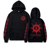 TJ-Sheenbo Sweat à capuche Berserk sur le thème de l'anime, manches longues, tenue décontractée avec motif imprimé, Noir , 3XL