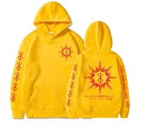 TJ-Sheenbo Sweat à capuche Berserk sur le thème de l'anime, manches longues, tenue décontractée avec motif imprimé, jaune, 3XL