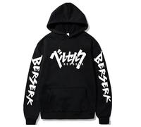 TJ-Sheenbo Sweat à capuche décontracté à manches longues inspiré du berserk, design graphique, Noir , 3XL