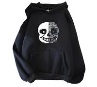 TJ-Sheenbo Undertale Sweat à capuche unisexe à manches longues avec imprimé jeu sur le thème du jeu, Noir , L