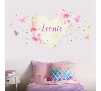 Tjapalo®v157 Stickers Personnalisés Muraux Enfants - Prénom, Mural Fille, Autocollants Personnalisés (58x27cm)