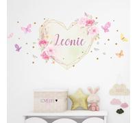 Tjapalo®v157 Stickers Personnalisés Muraux Enfants - Prénom, Stickers Muraux Fille, Chambre Fille, Autocollants Personnalisés (100x48cm)