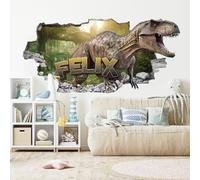tjapalo®vz22n stickers muraux dinosaure sticker mural dino 3D sticker mural chambre garcon mur autocollant personnalisé stickers muraux enfants decoration murale chambre enfant (50x24cm)