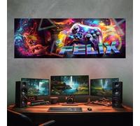 tjapalo® vz61 Poster personnalisé prenom poster gamer deco chambre ado poster gaming affiche personnalisée enfant deco murale ado decoration murale chambre garcon affiche decoration mural (140x50cm)