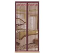 TJDWPRRD Porte D'écran avec Magnétique Partition Maillage Auto-Scellant Terrasse Porte D'entrée Filet en Polyester Lourd écran Ouverture Double Face du Salon Chambre à Coucher,Marron,0.7x2m