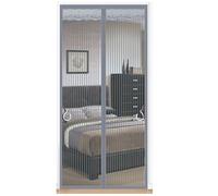 TJDWPRRD Porte D'écran Magnétique écran Net en Maille Lourds pour Patio Extérieur Rideau Net en Polyester écran D'ouverture Double Face Fermeture Automatique Installation Facile,Gris,0.7x2m