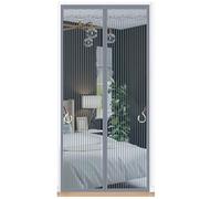 TJDWPRRD Porte D'écran Magnétique,Rideau en Maille Robuste Filet en Polyester de Porte D'entrée Patio Entrée Mains Libres Partition en Mailles Respirantes pour Salon de Chambre,Gris,3.61x7.22ft