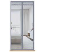TJDWPRRD Rideau de Partition en Maillage Porte D'écran Nette Mains Libres pour Salle à Manger de Chambre à Coucher Portes D'écran Magnétique du Balcon de Plein Air,Gris,85x210cm