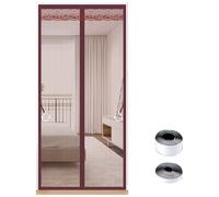 TJDWPRRD Rideau de Partition en Maillage Porte D'écran Nette Mains Libres pour Salle à Manger de Chambre à Coucher Portes D'écran Magnétique du Balcon de Plein Air,Marron,85x190cm