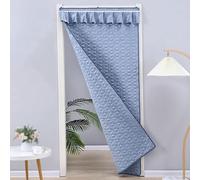TJDWPRRD Rideau de Porte Isolant Thermique Porte Moustiquaire en Coton pour Chambre à Coucher Rideaux d'hiver pour Porte de Cuisine Terrasse Couloir Housse de Séparation Bleue,A,140x200cm