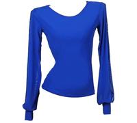 TJDWPRRD Robes de Danse de Salle de Bal Veste de Performance Salsa Tango Costume de Pratique du Ballet Latin Vêtements de Danse Gymnastique Tenue de Danse Cha Cha à Manches Longues,B,S