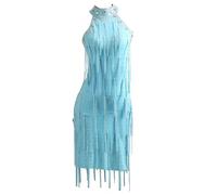 TJDWPRRD Robes Latine à Col Montant Jupes Salsa Tango Tenues Danse Salon