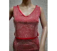 TJF5/ Ensemble Jupe & Top Clouté Noir Sexy Tailleur Jupe Strass T /M/L Giorgia