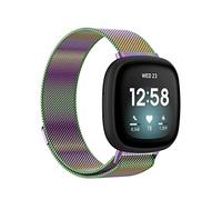 TJGLTD Bracelet de montre compatible avec Fitbit Versa 3 4 Sense Sense 2 en acier inoxydable maille milanaise magnétique unisexe, taille unique, Acier inoxydable