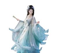 TjImomo Robe Hanfu traditionnelle chinoise pour femme cardigan haut jupe longue costume de spectacle de fête de cosplay (Dégradé bleu (ensemble))