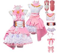 Tjlmomo Anime Airi Momoi pink Cosplay Costume avec Perruque Jeu Project Sekai Colourful Stage Cosplay Tenue Adulti Rolle Nene Kusanagi Uniforme Costume Halloween Carnaval Fête Déguisement pour Femmes