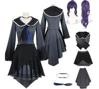 Tjlmomo Anime Asahina Mafuyu Cosplay avec Perruque Jeu Project Sekai Colourful Stage Cosplay Tenue Adulti Rolle Ena Shinonome Uniforme Accessoires Halloween Carnaval Fête Déguisement pour Femmes (M)