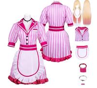 Tjlmomo Anime Kitagawa Marin Maid Cosplay Costume avec Perruque Jeu Cosplay Tenue Adulti Rolle Kitagawa Marin Uniforme Accessoires Costume Halloween Carnaval Fête Déguisement Vêtements pour Femmes